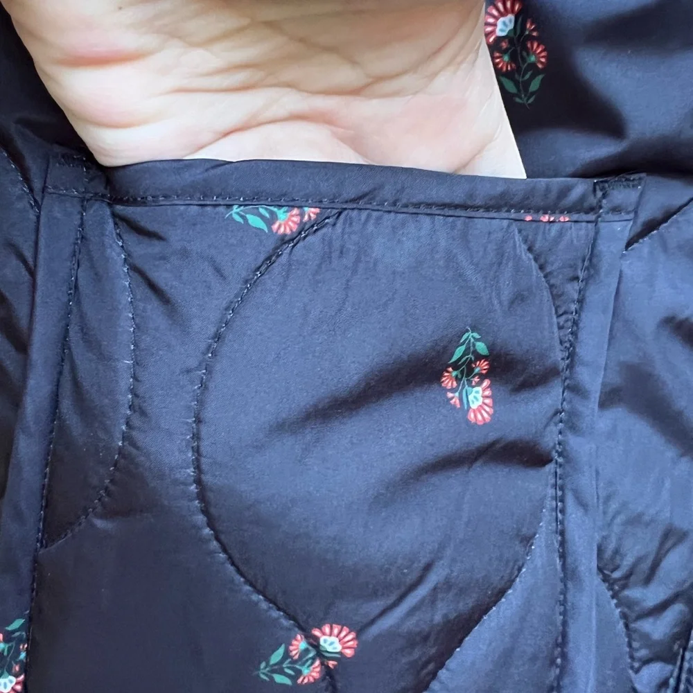 OLD NAVY Black Floral Jacket Girls 14-16 XL